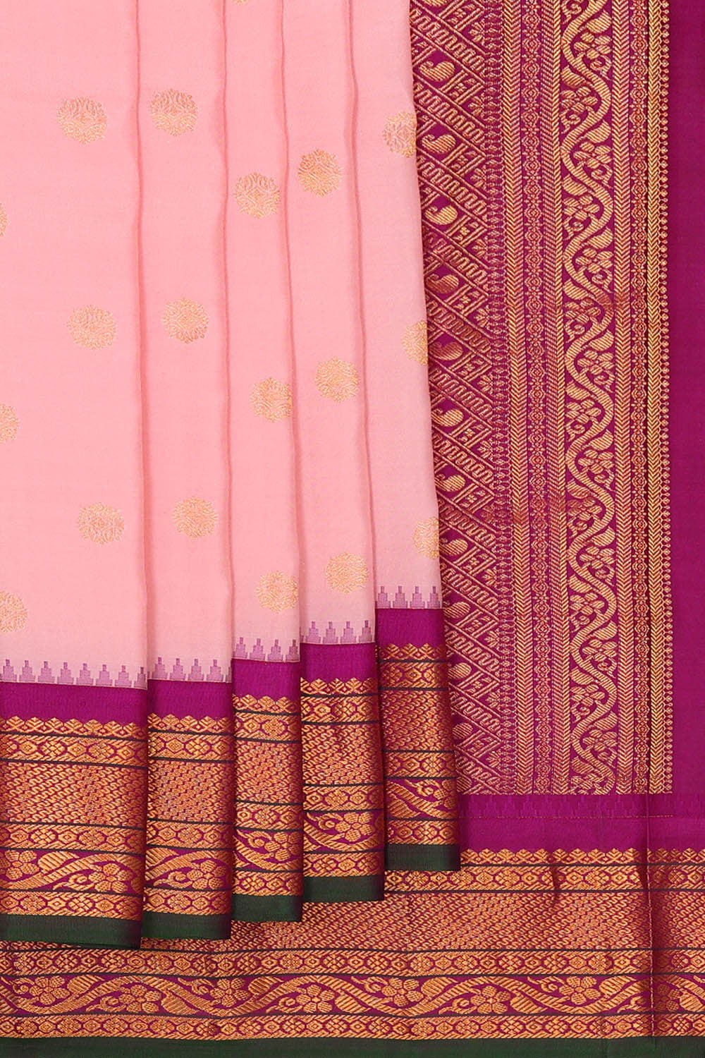 Kalanjali Gadwal Silk Soft Pink Saree – Women's