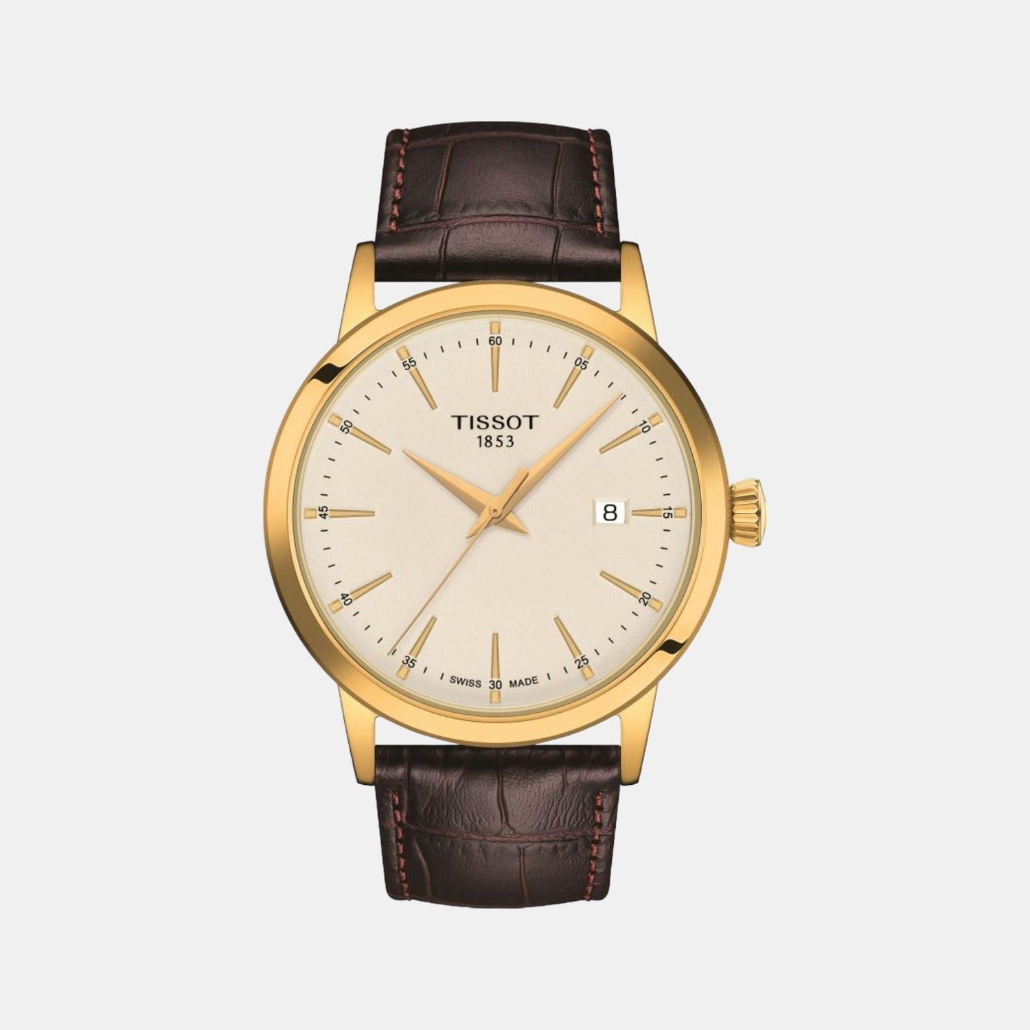 Tissot Classic Dream Men's Beige Analog Leather Watch T1294103626100