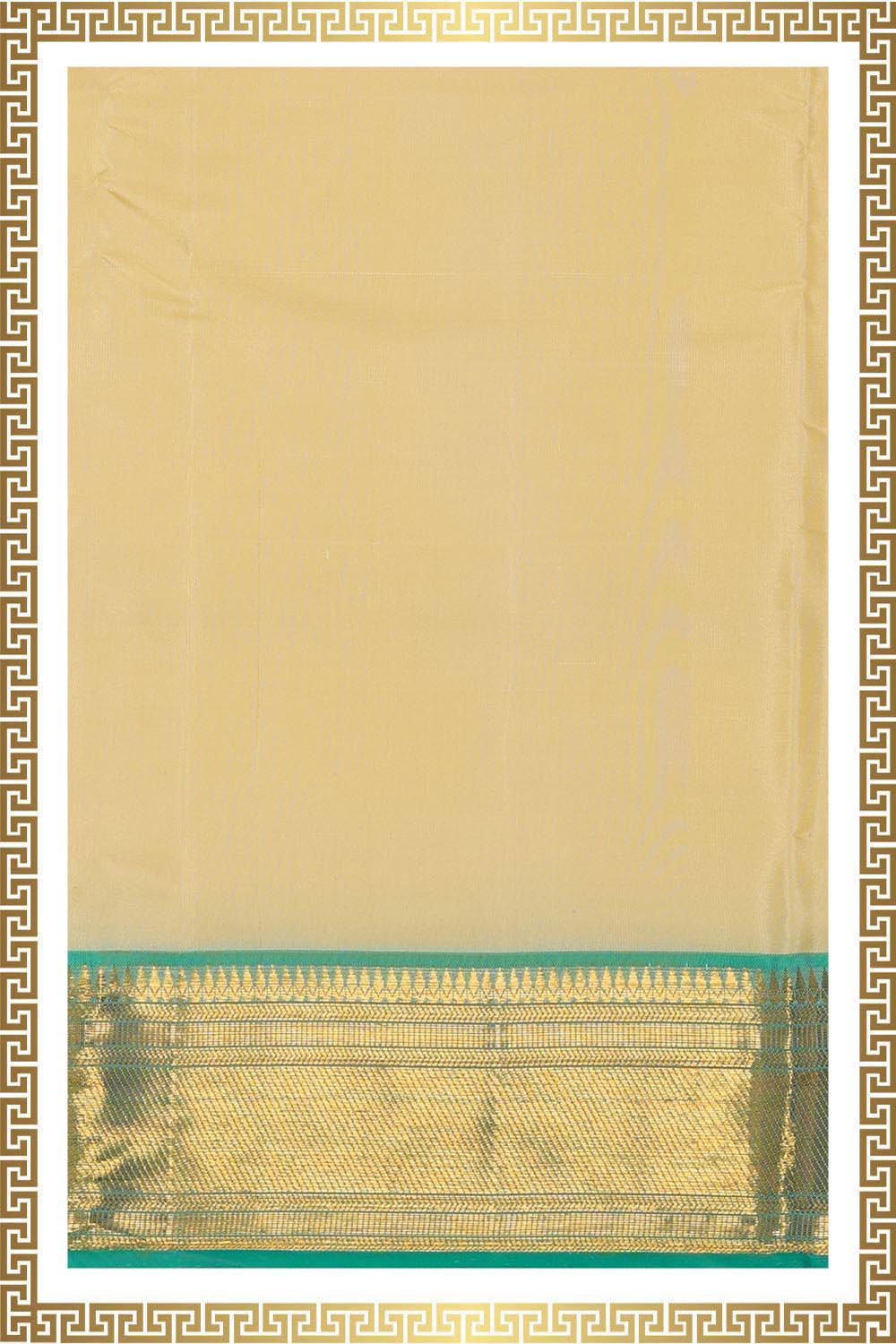 Kalanjali Kanchi Silk Light Beige Traditional Dhoti With Kanduva (8 X 4)