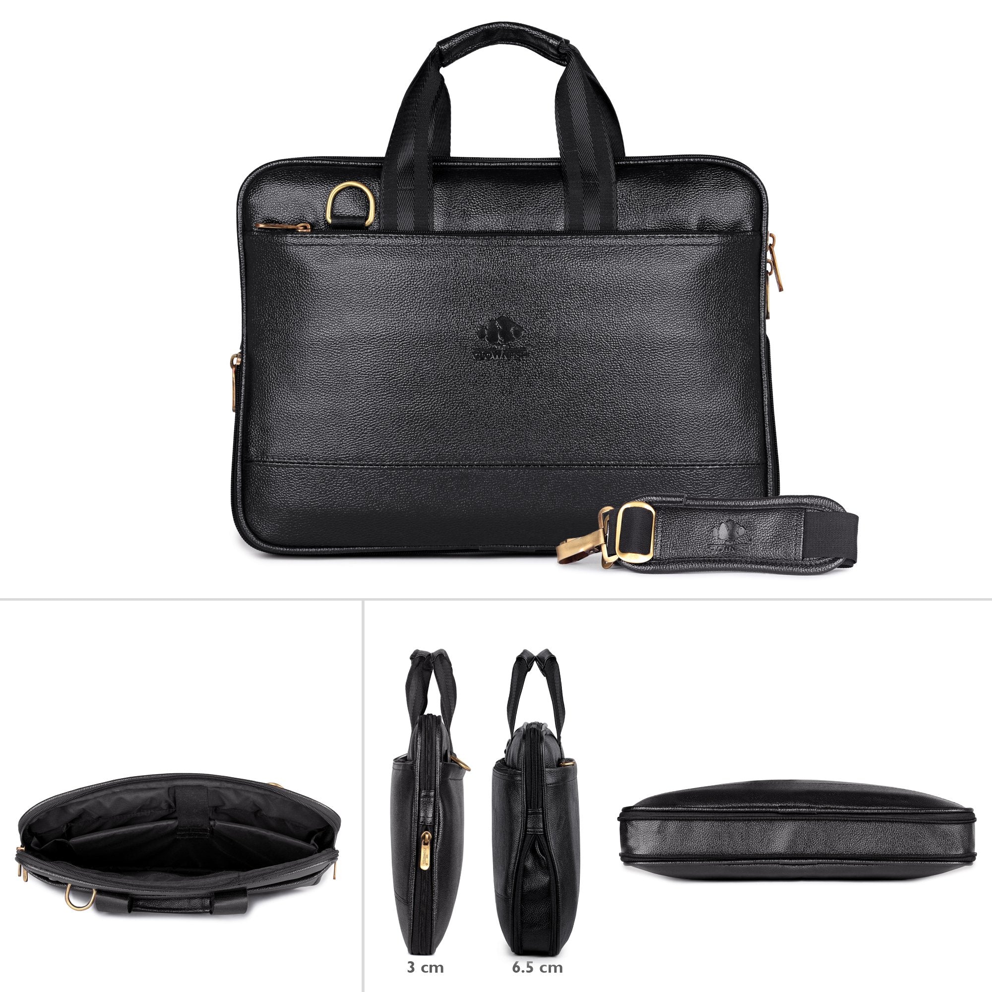 THE CLOWNFISH Vegan Leather 8.4 Liters Briefcase |Slim Expendable Bag| |Mac Air| Up to 14 inch laptop size|Laptop Bag|Macbook|Pro Macbook Air|Slim Bag - view 5
