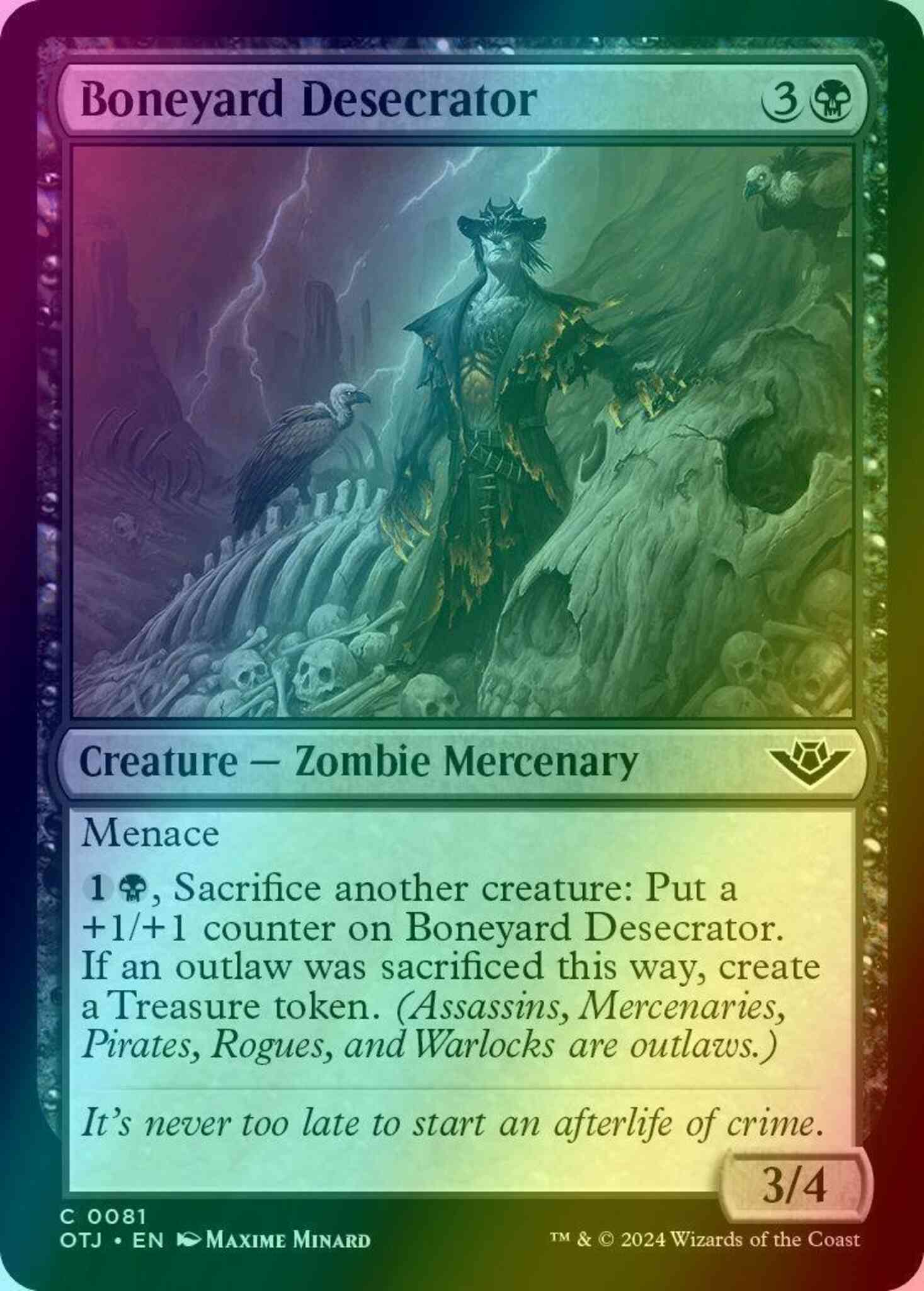 Boneyard desecrator 81 – Magic Boneyard Desecrator [81] [Outlaws of Thunder Junction] [Foil]