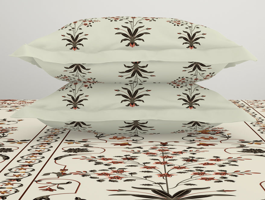 Spaces India Carving Ornate Beige 100% Cotton King Size Bedsheet - Rangana by Spaces - view 6