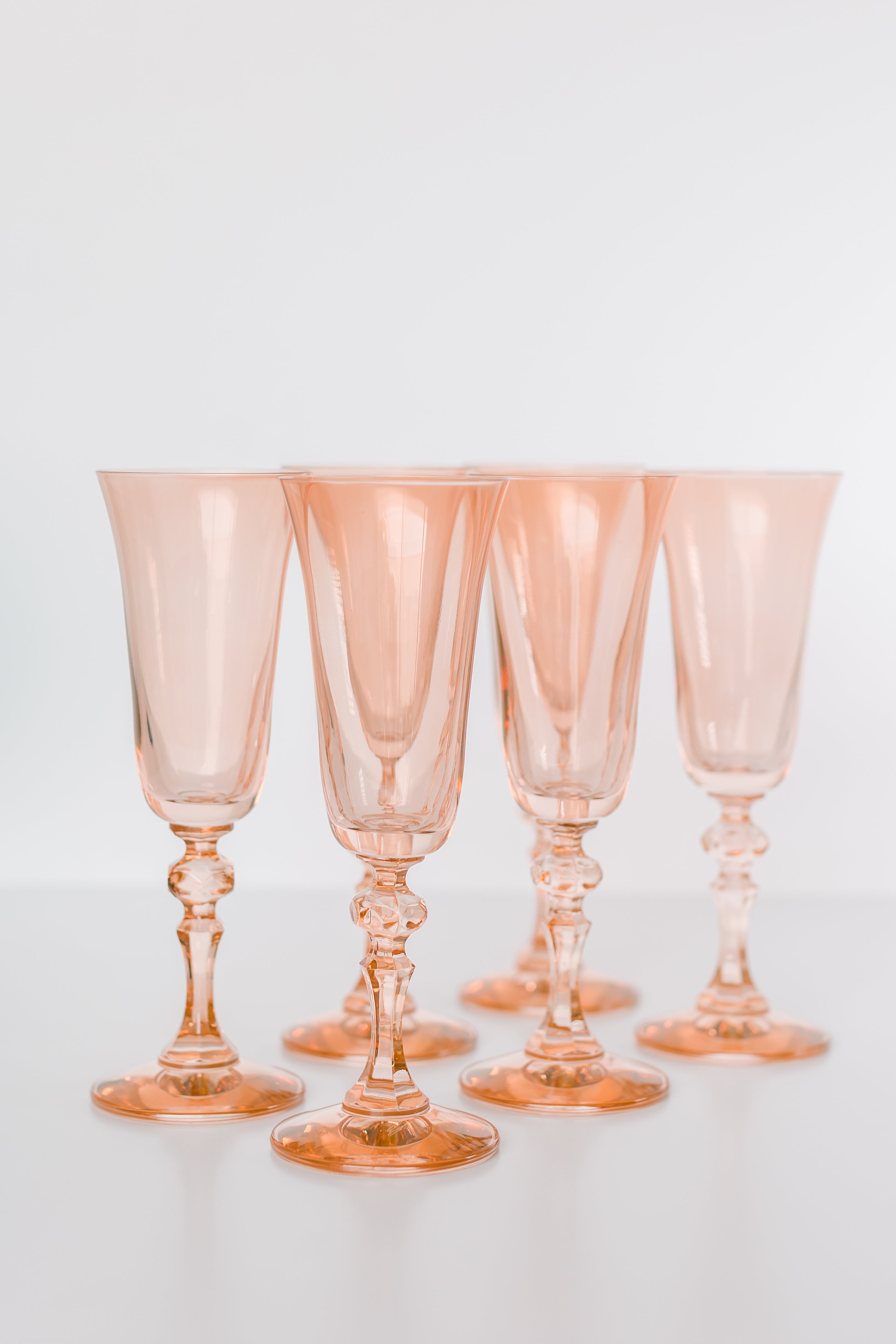 Estelle Colored Glass Estelle Colored Regal Flute - Set of 6 {Blush Pink}