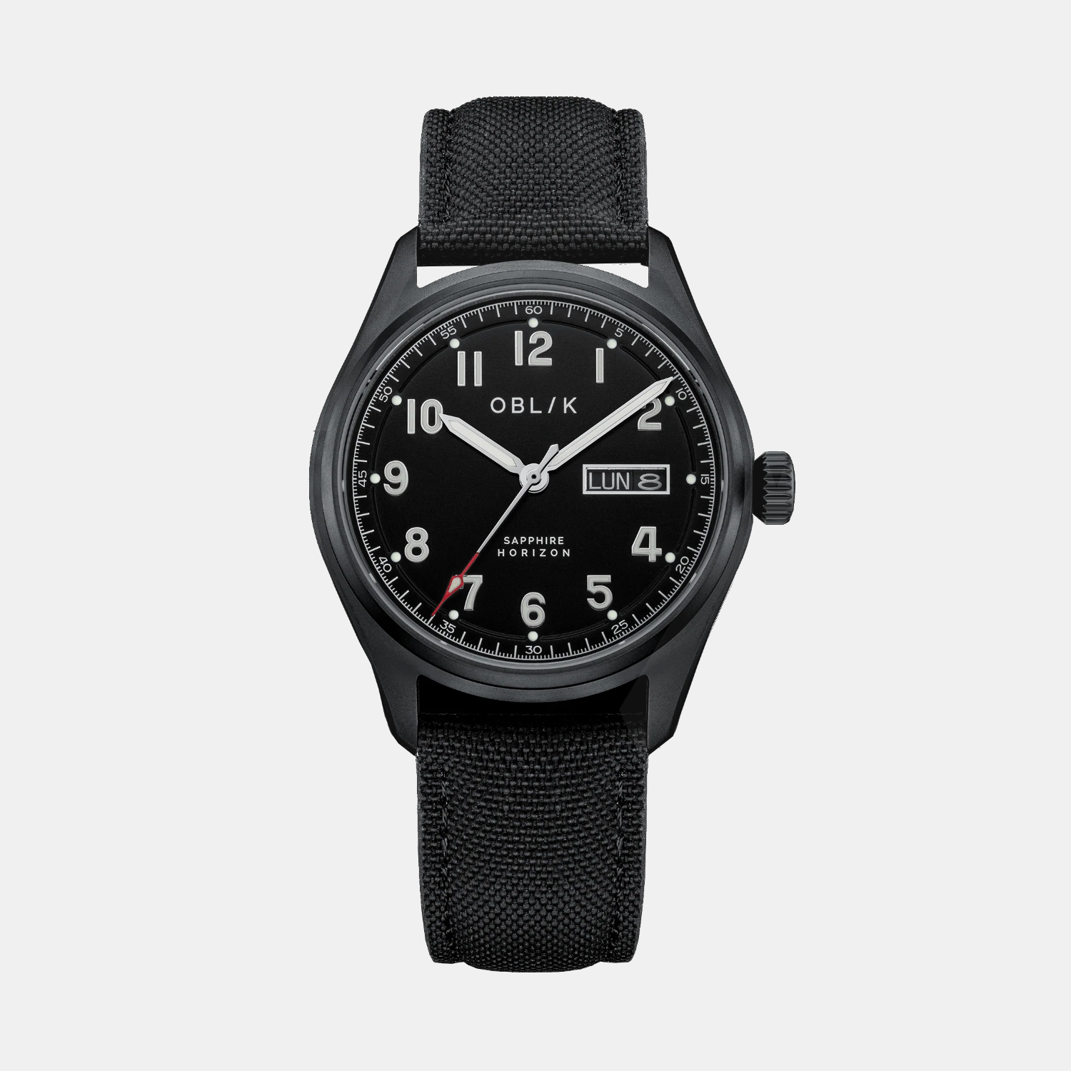 Oblik Horizon Men Quartz Black Dial Analog Fabric Watch