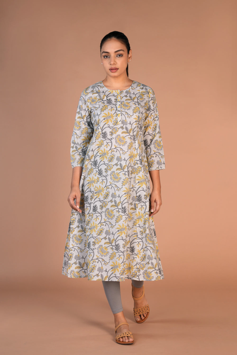 Kalanjali Ethnics Hand block printed cotton kurti