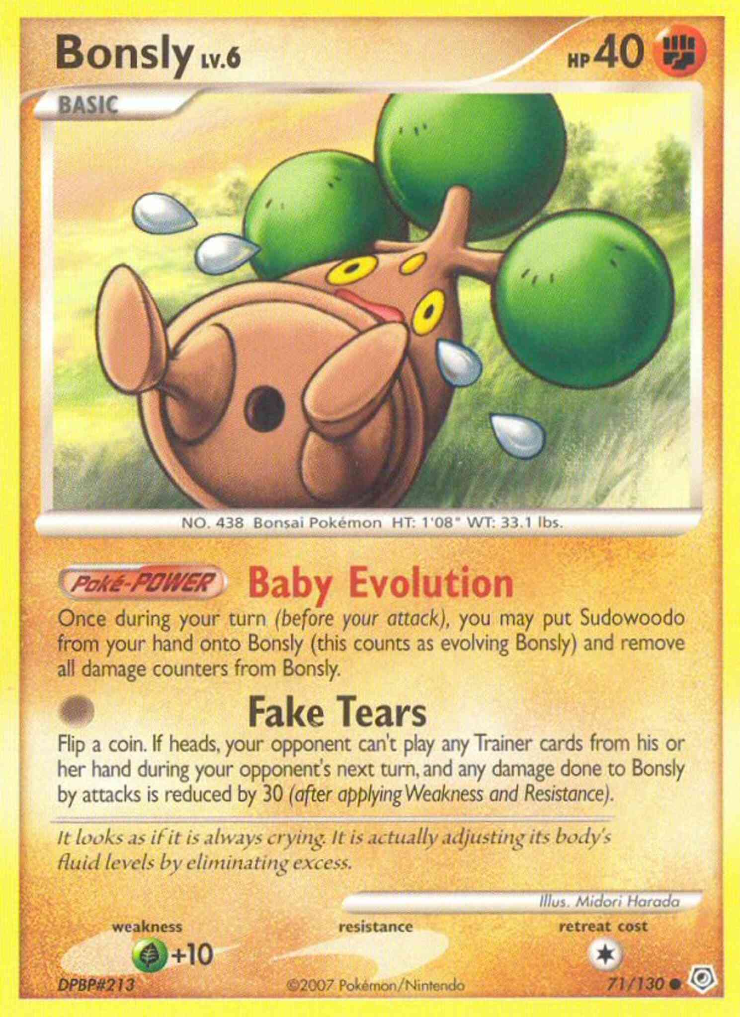 Common dp1-71 non-holo – Pokémon Bonsly - 71/130 - Common [dp1-71] [Non-Holo]