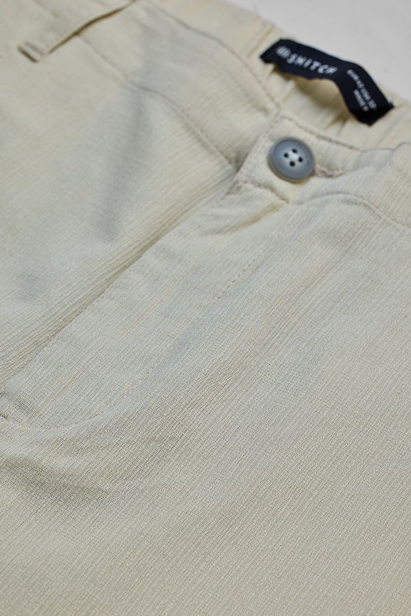 SNITCH Cream Textured Relaxed Fit Trousers - view 2