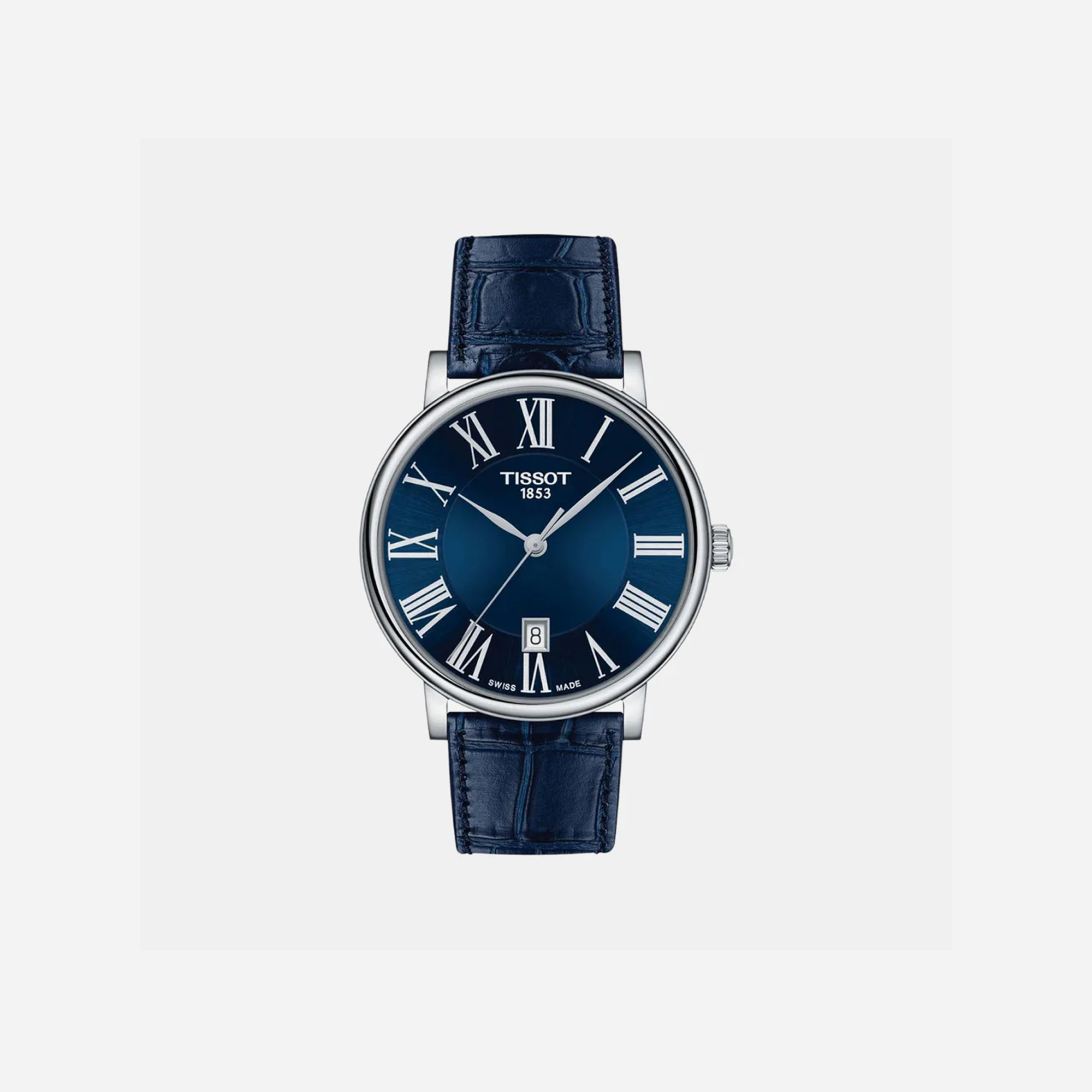 Tissot Carson Premium Powermatic 80 Blue Dial Leather Strap 40mm Swiss Automatic