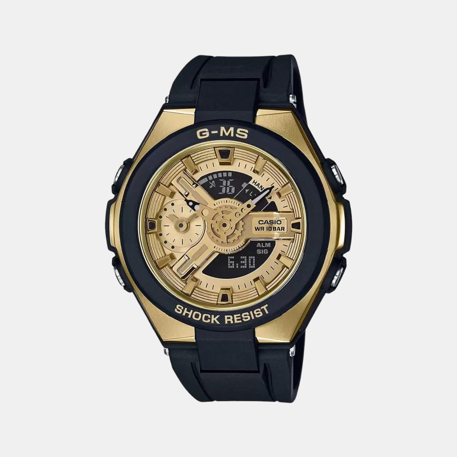 Casio Baby-G Women Quartz Gold Dial Analog-Digital Resin Watch BX109