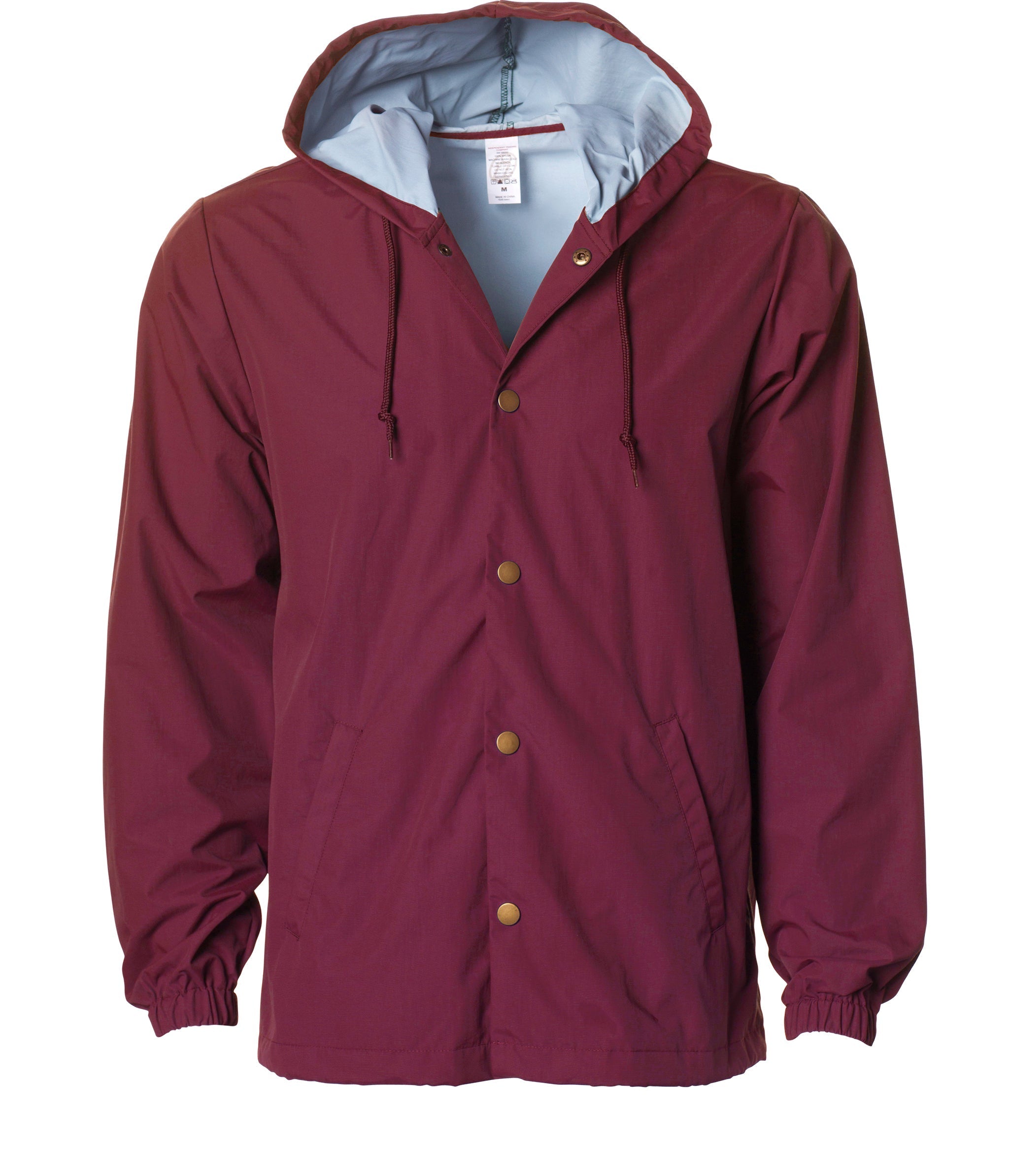 Independent Trading Company Water Resistant Hooded Windbreaker Coaches Jacket