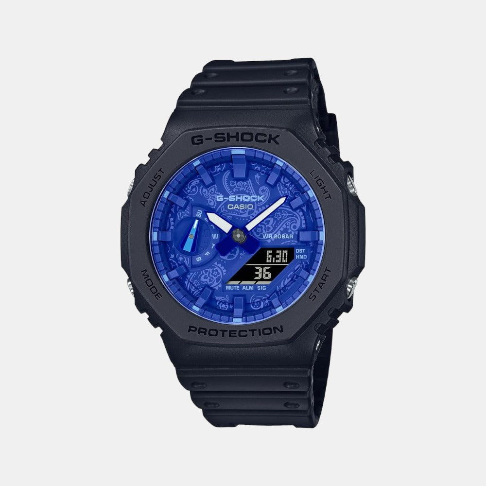 Casio G-Shock Men Quartz Blue Dial Analog-Digital Resin Watch G1237