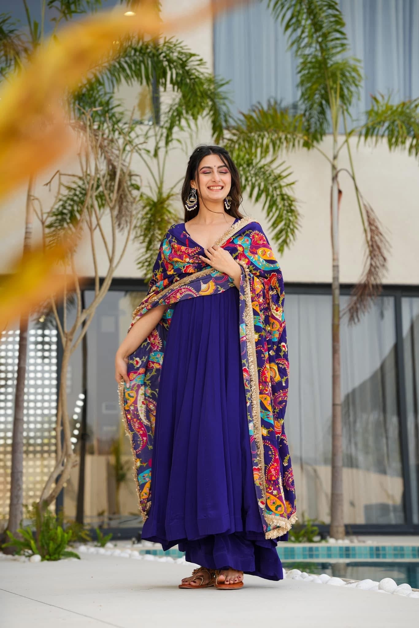 Idaho-o Zoey blue crepe suit set - view 5