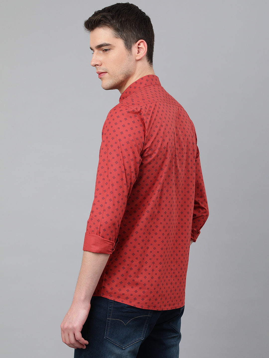 BlackTree Men Rust Standard Fit Printed Casual Shirt - view 5