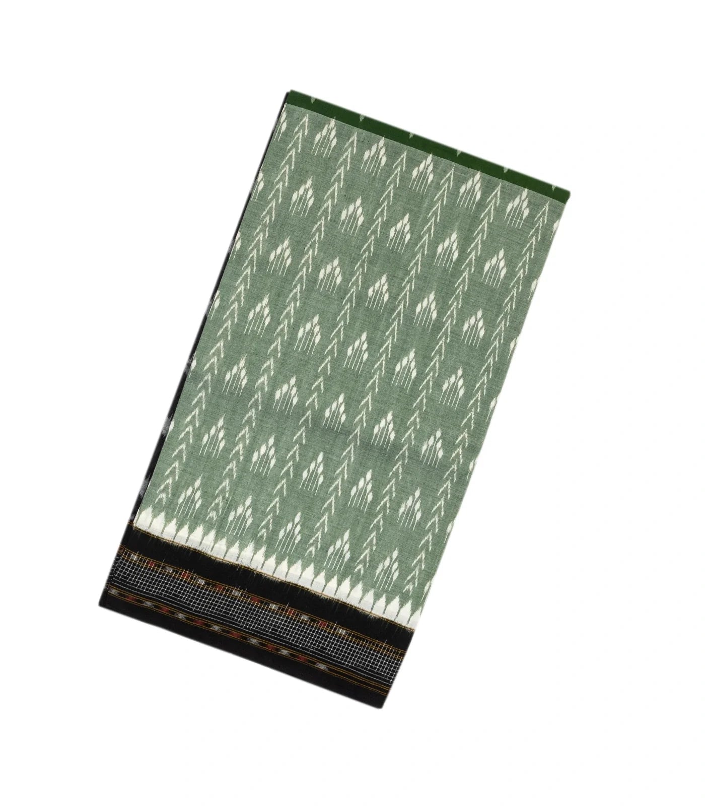 RmKV Shadow Green & Green Handloom Orissa Cotton Saree With Tie & Dye Motifs