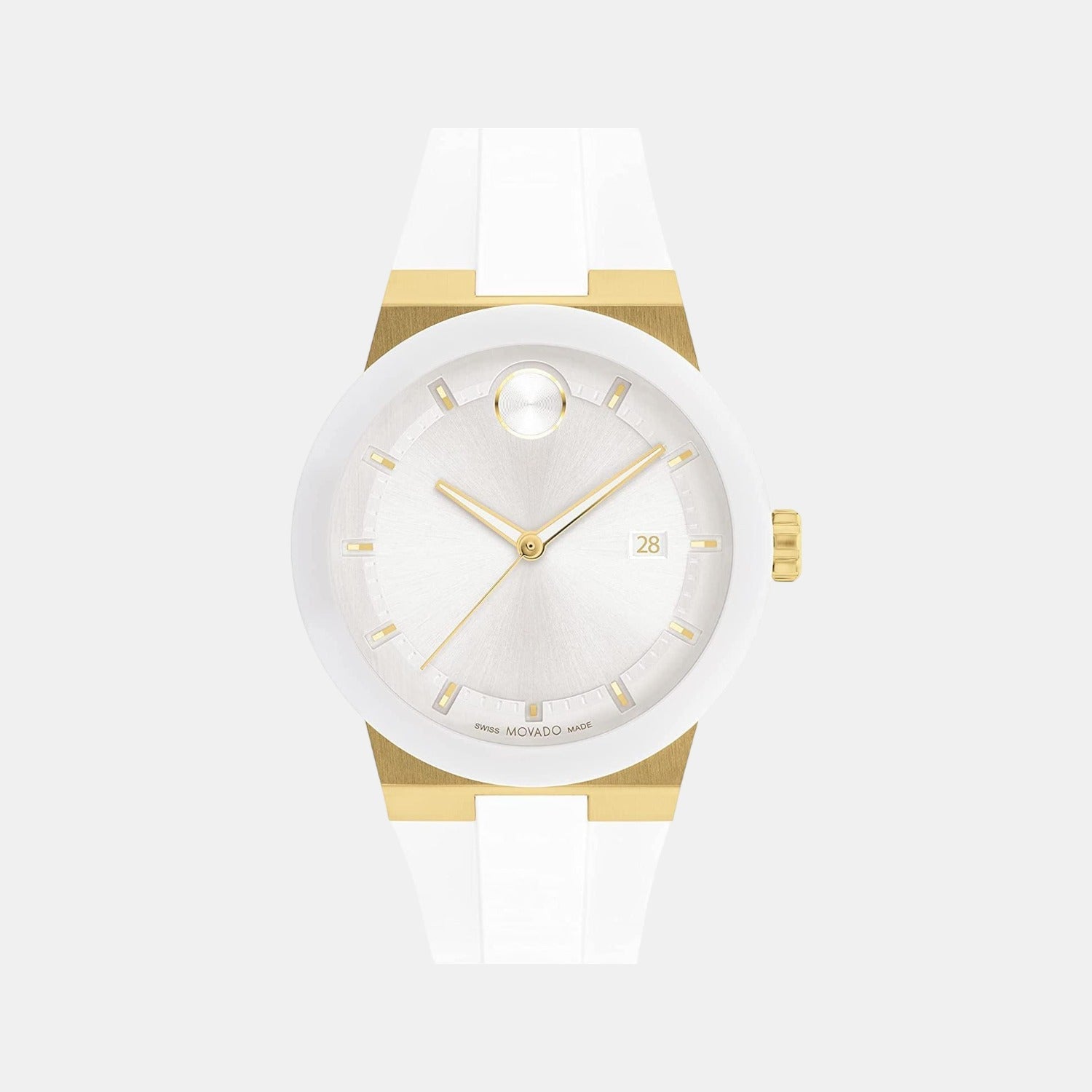Movado Bold Fusion Women Quartz White Dial Analog Silicone Watch 3600899