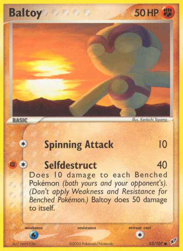 Common ex8-53 reverse – Pokémon Baltoy - 53/107 - Common [ex8-53] [Reverse Holo]