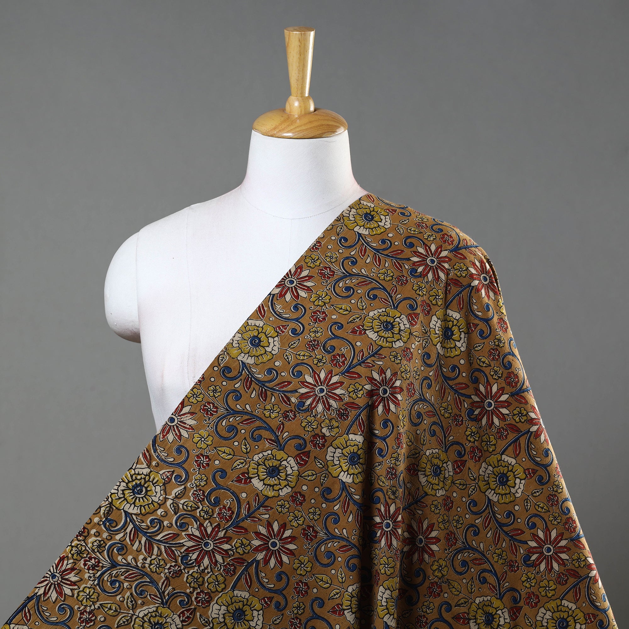 SOUTH KARGHA Brown - Natural Dyed Block Print Kalamkari Cotton Fabric 20