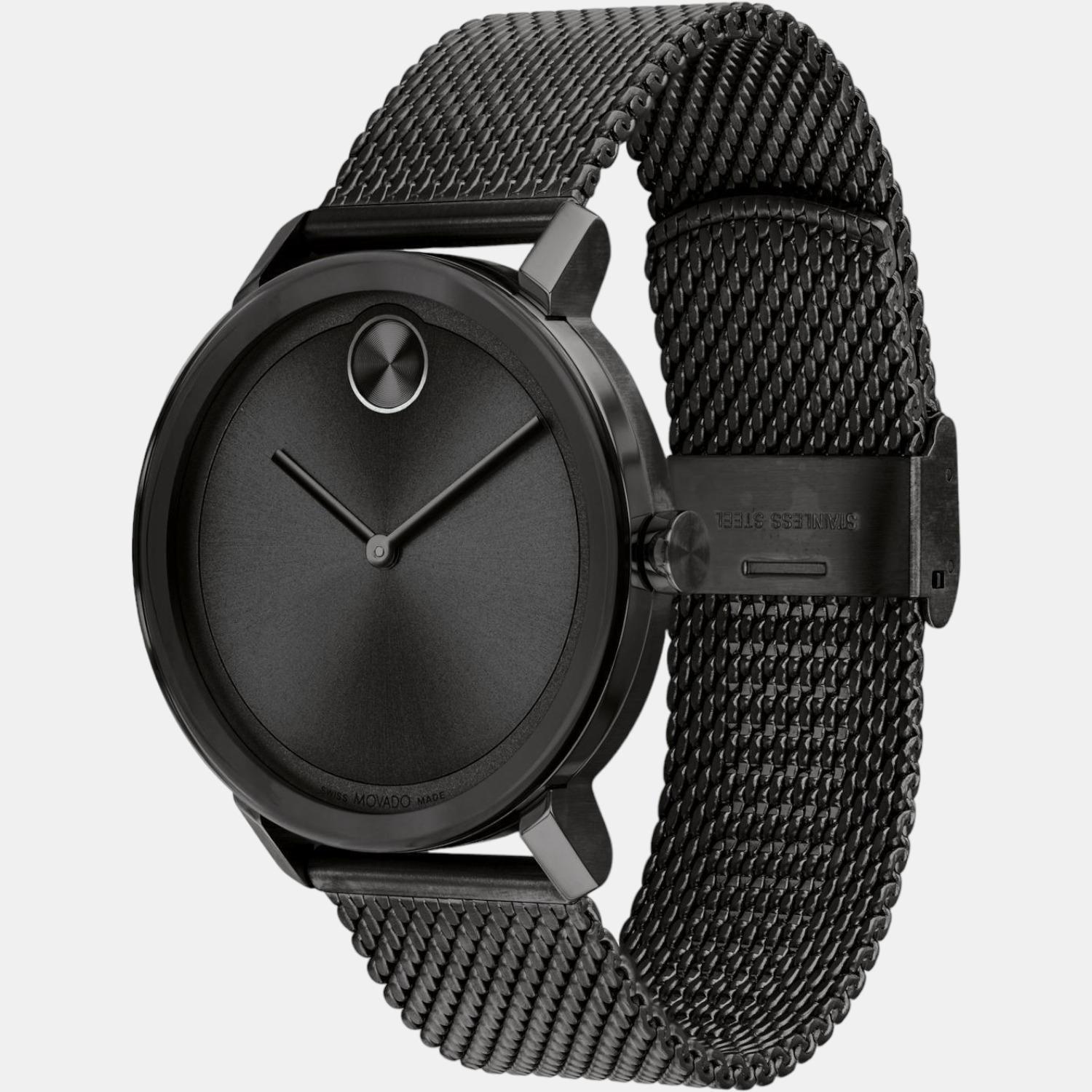 Movado Bold Evolution Men Quartz Black Dial Analog Stainless Steel Watch 3600792 - view 2