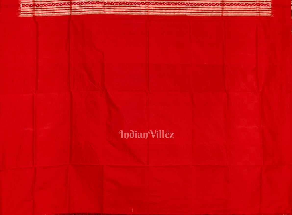 IndianVillèz Black With Red Sambalpuri Pasapalli Theme Ikat Sambalpuri Silk Saree - view 4