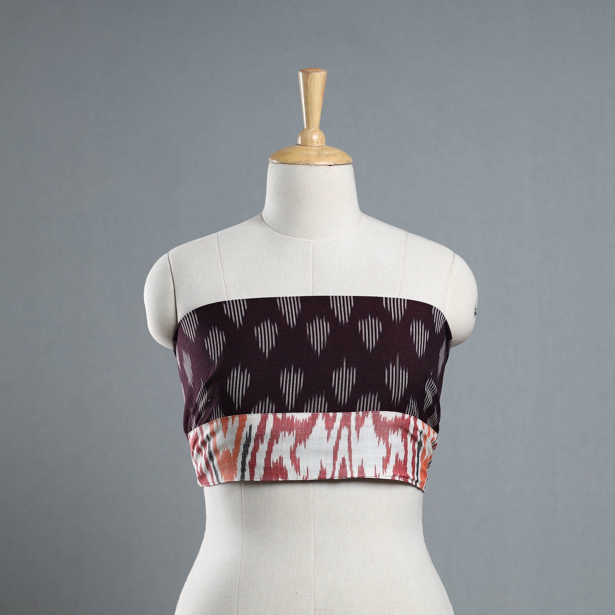 NOORI BAZAR Brown - Cotton Pochampally Ikat Blouse Piece 53