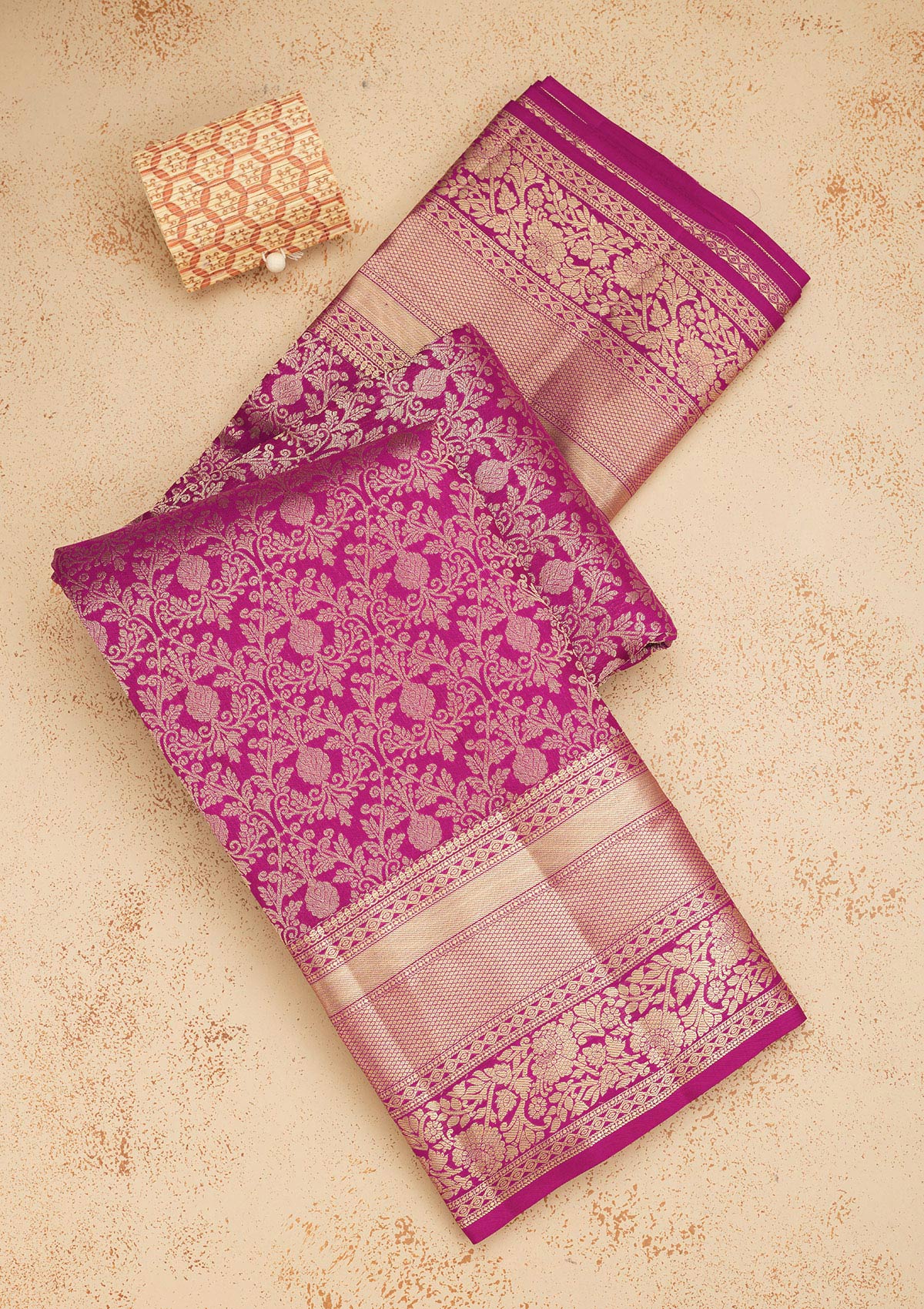 Koskii Purple Zariwork Pure Silk Saree – Women's
