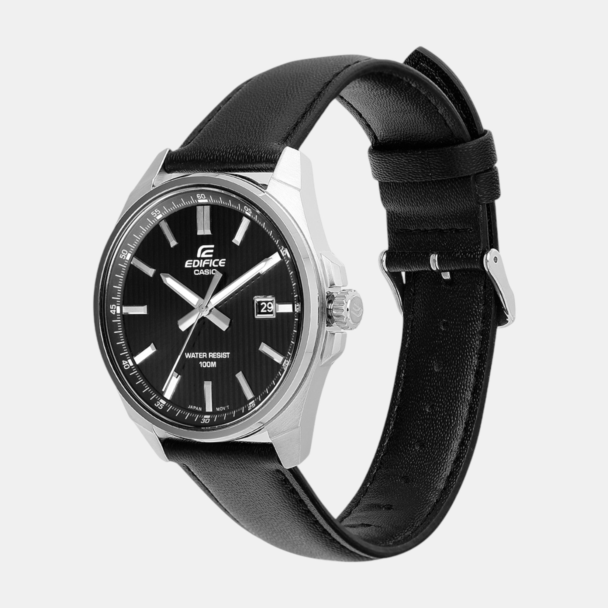 Casio Edifice Men Quartz Black Dial Analog Leather Watch ED621 - view 2