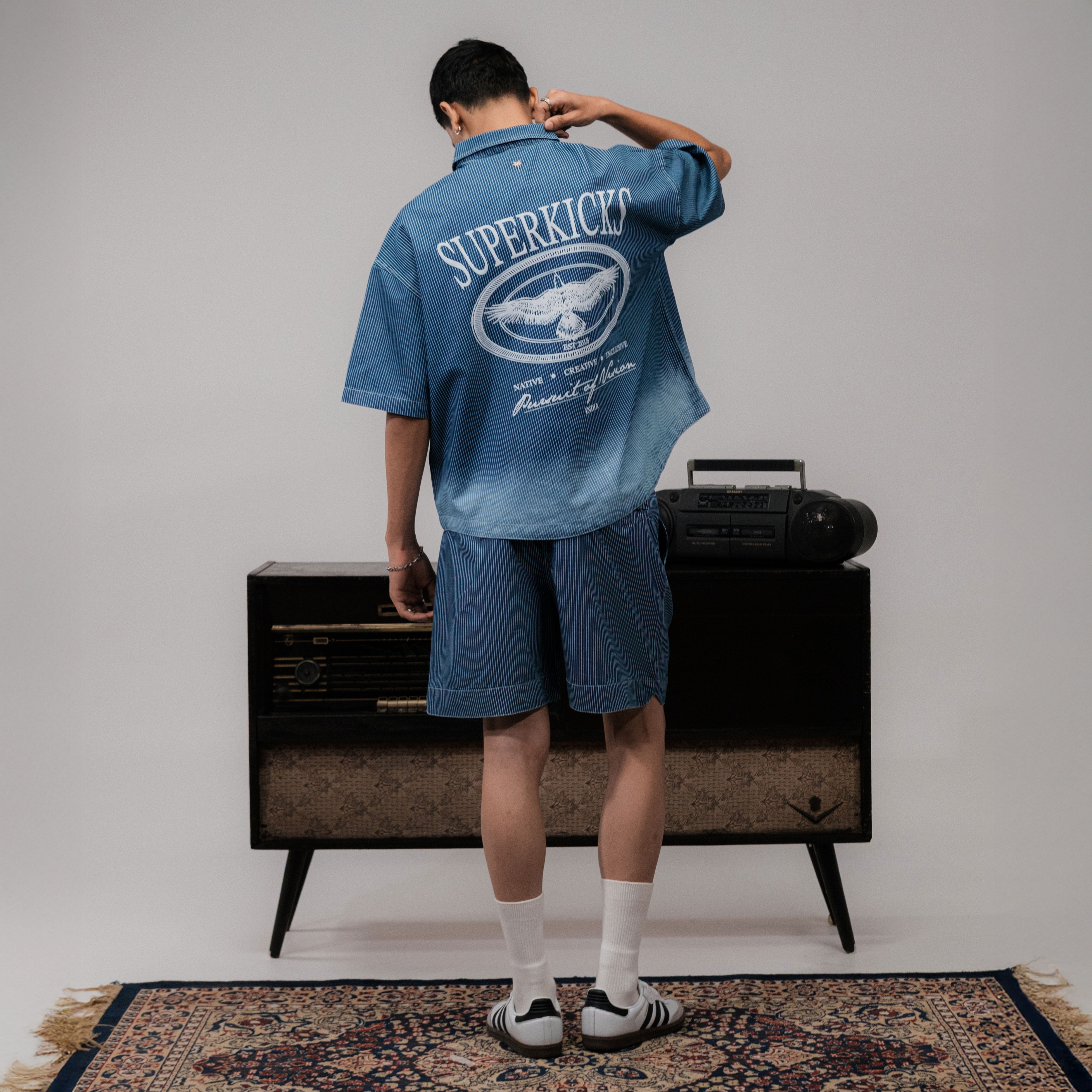 Superkicks | Pinstripe Shorts { Blue - view 6