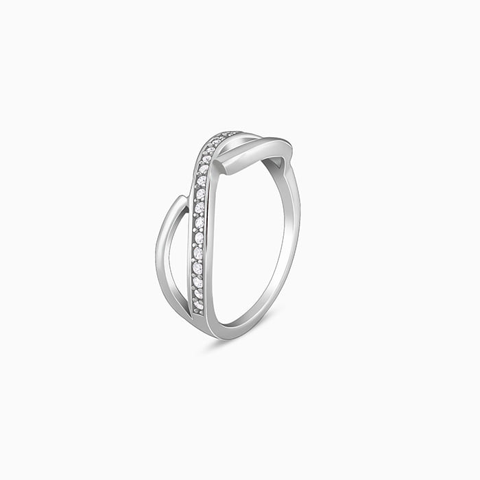 GIVA Jewellery Silver Ripple Ring - view 4