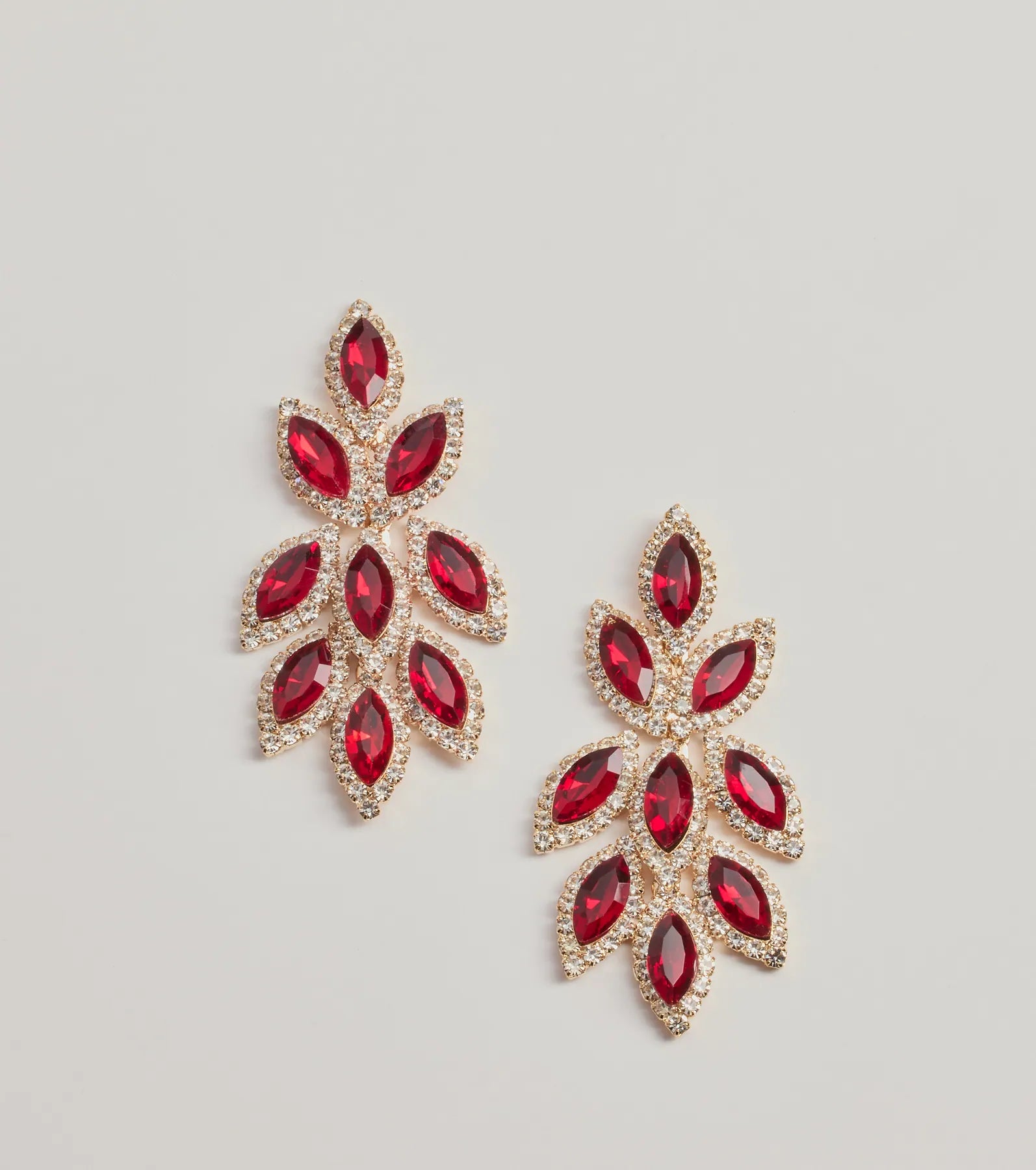 Windsor Reign With Glamour Gemstone Leaf Drop Earrings