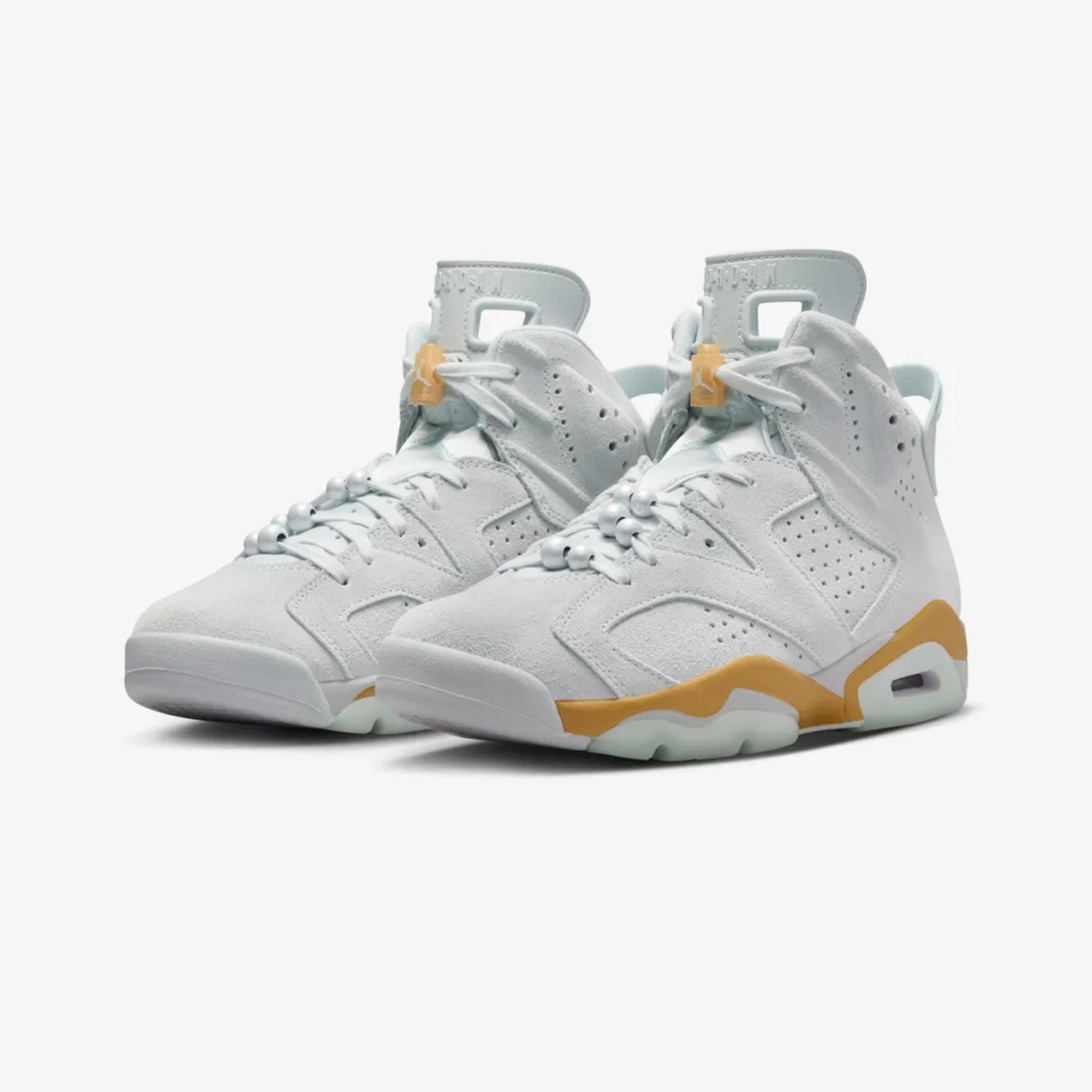Jordan | Air Jordan 6 Retro "pearl" { Pure Platinum/glacier Blue-metallic Gold - view 3