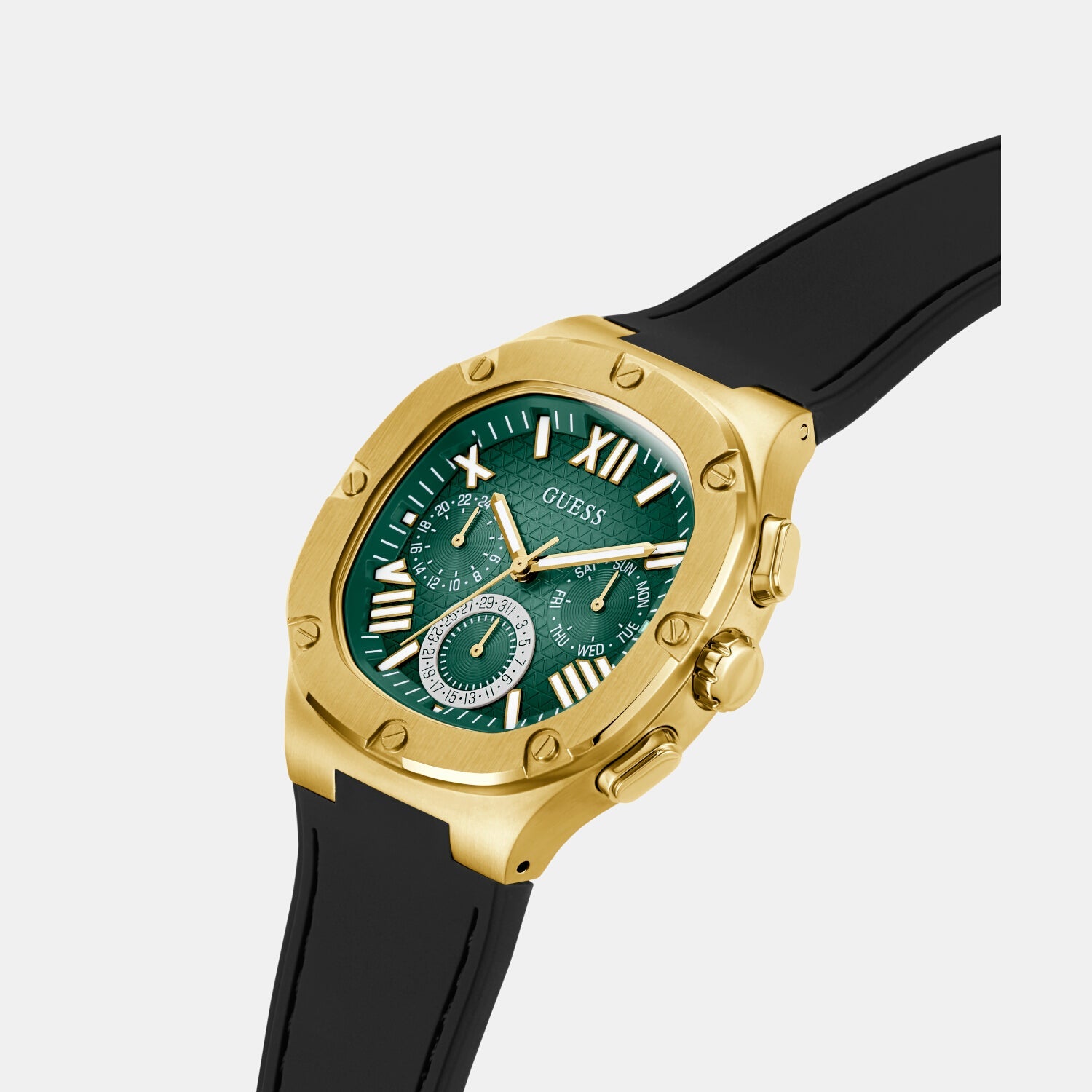 Guess Headline Men Quartz Green Dial Chronograph Silicone Watch GW0571G3 - view 4