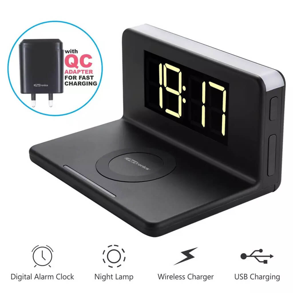 Corporate Solution Wireless Charger With Alarm Clock - view 3