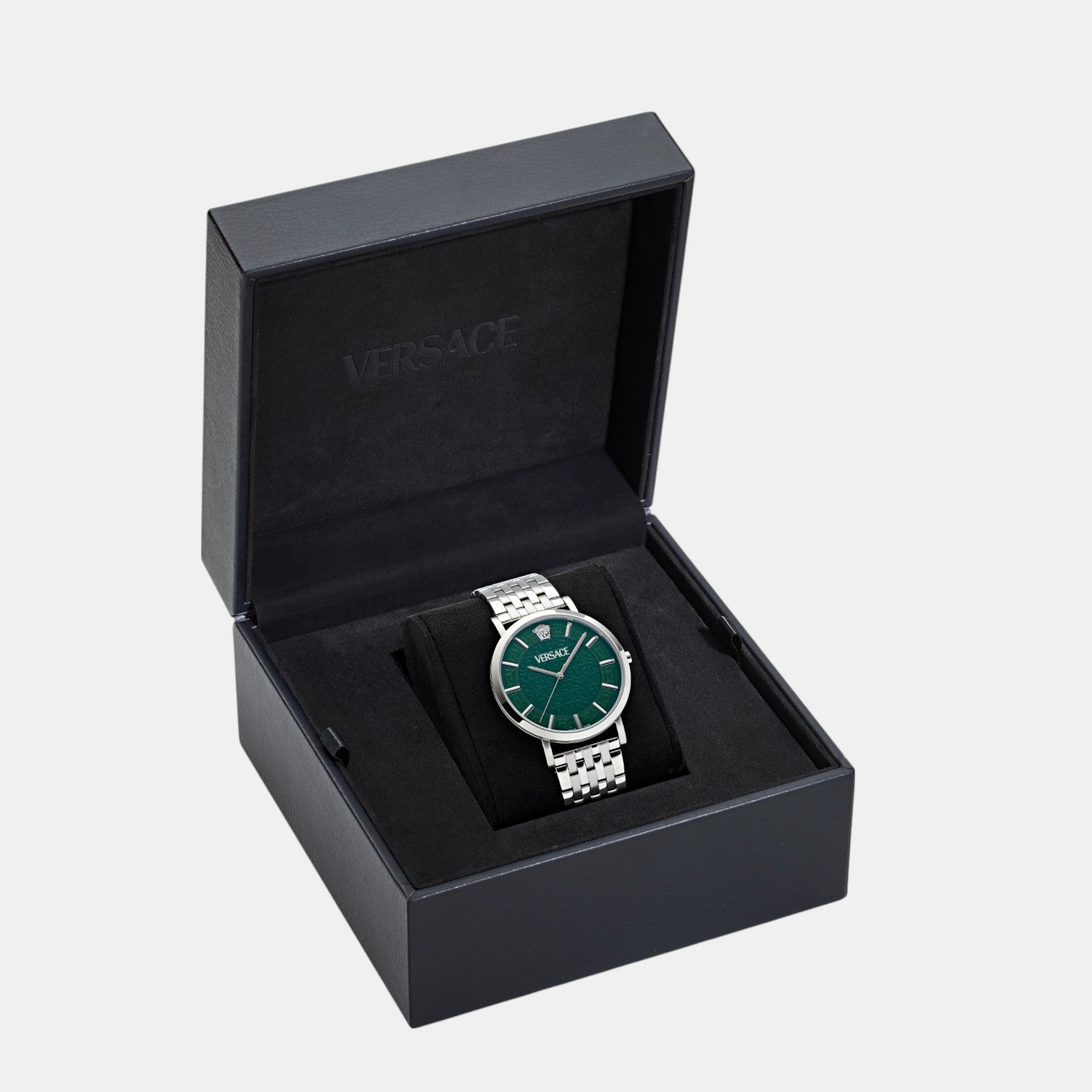 Versace Greca Slim Men Quartz Green Dial Analog Stainless Steel Watch VE8Q00324 - view 2