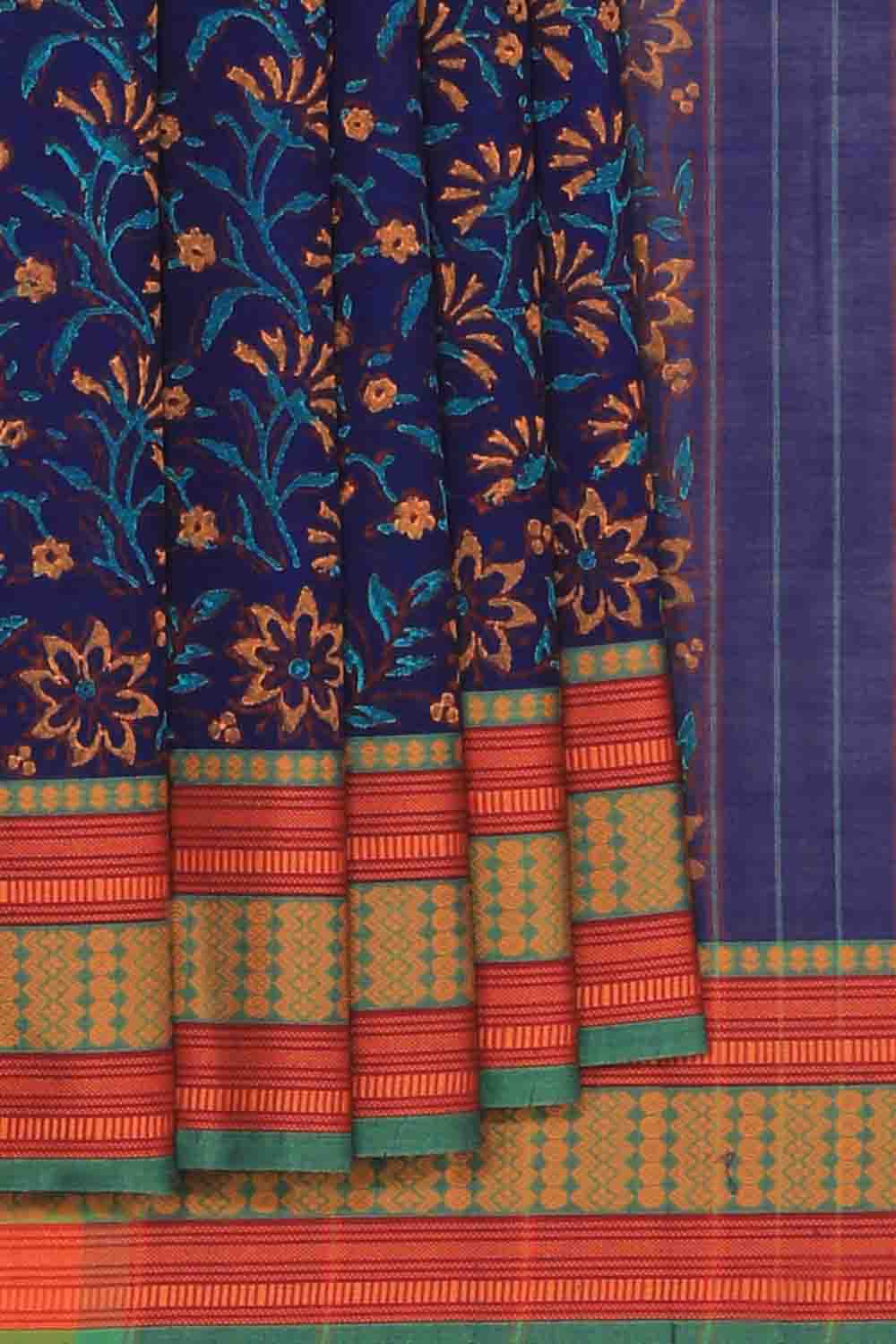 Kalanjali Ethnics Hand block printed cotton saree - view 2