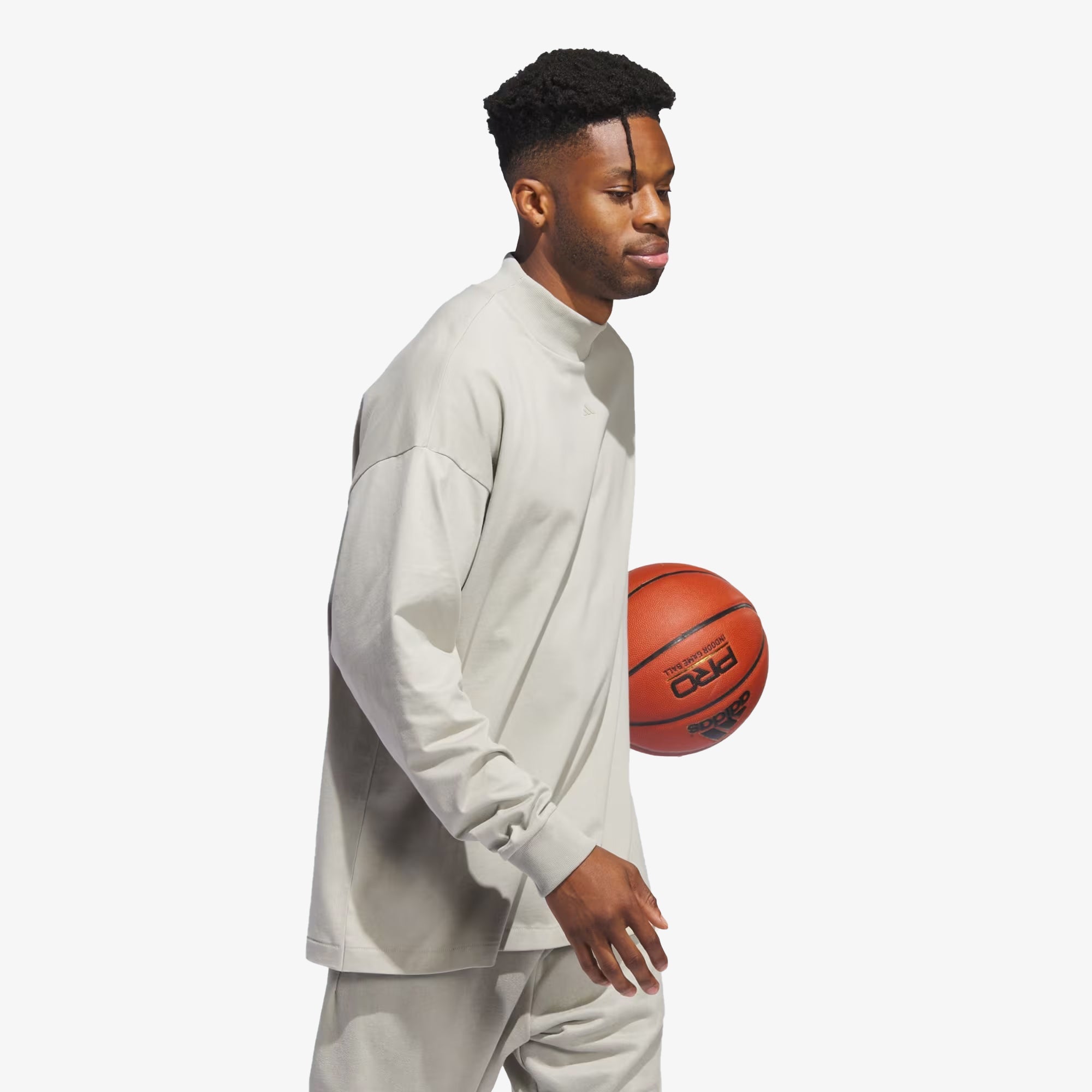 Adidas | BASKETBALL LONG SLEEVE TEE { SESAME - view 2