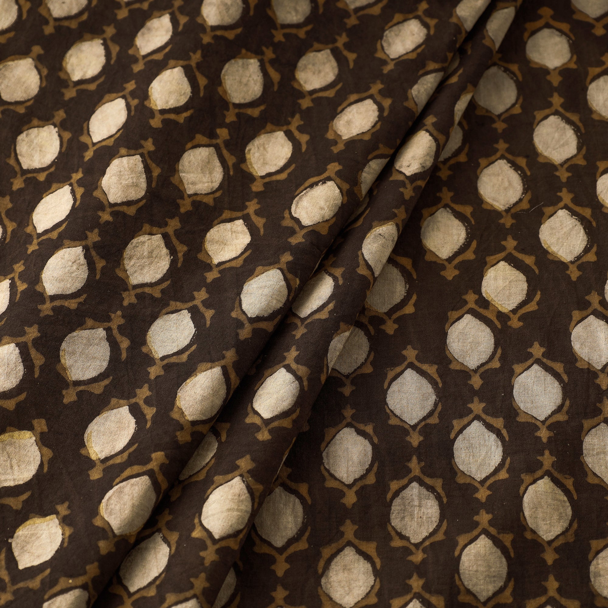 HAVELI CHRONICLES Brown - Akola Hand Block Printed Cotton Fabric - view 2