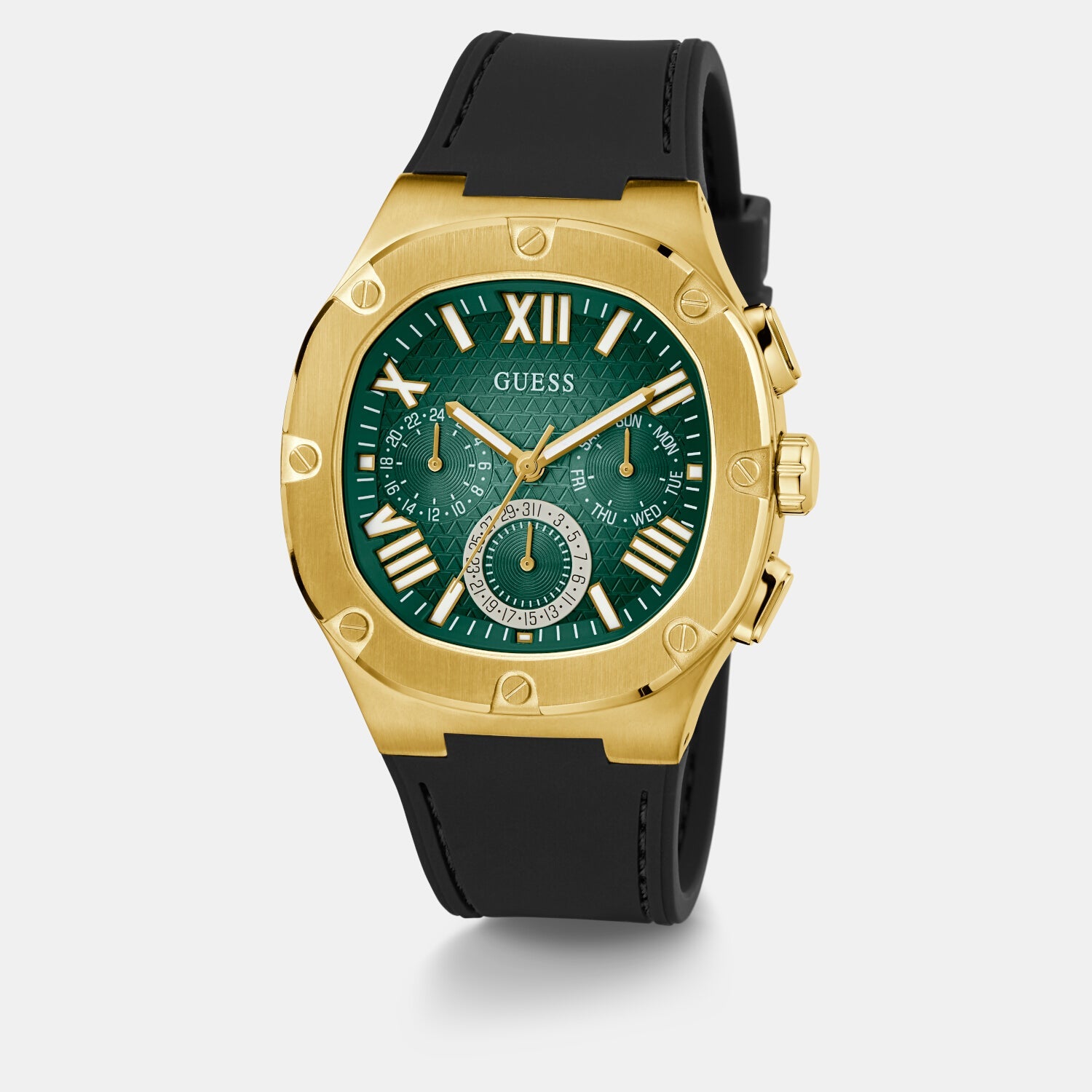 Guess Headline Men Quartz Green Dial Chronograph Silicone Watch GW0571G3 - view 5