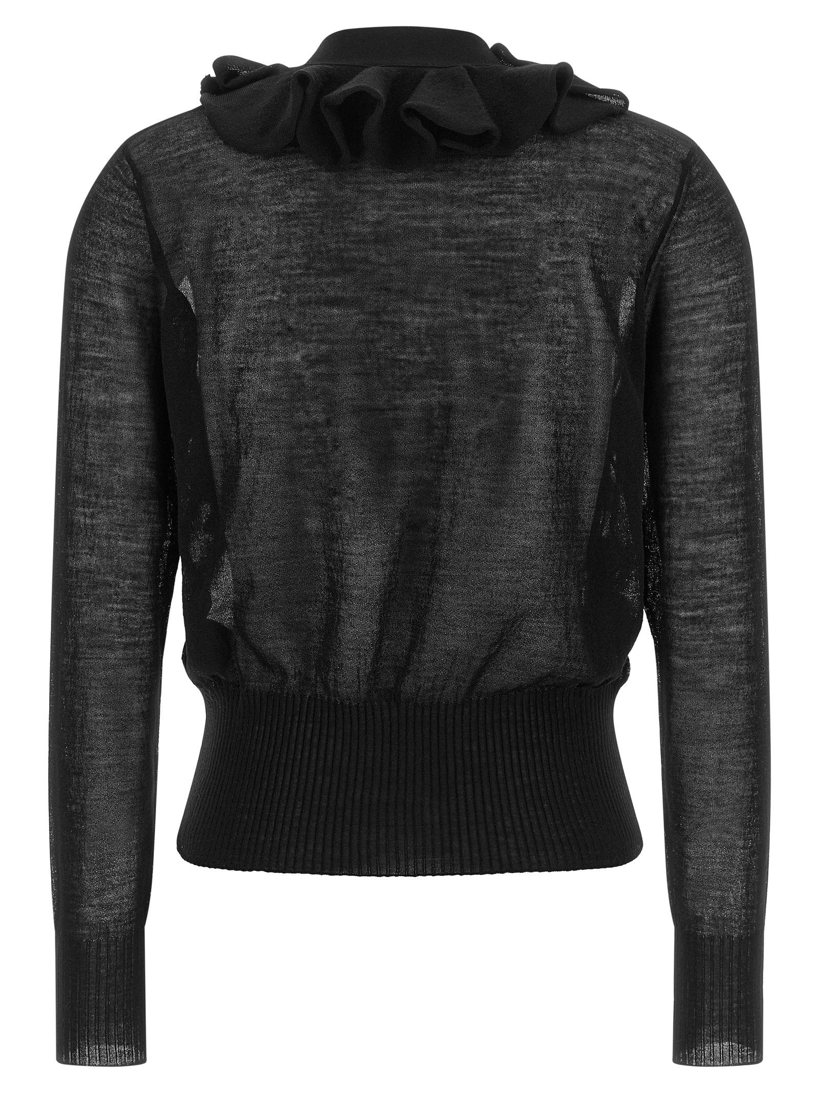 Nude Ruffle Cardigan – 78% wool, 22% polyamide - view 2