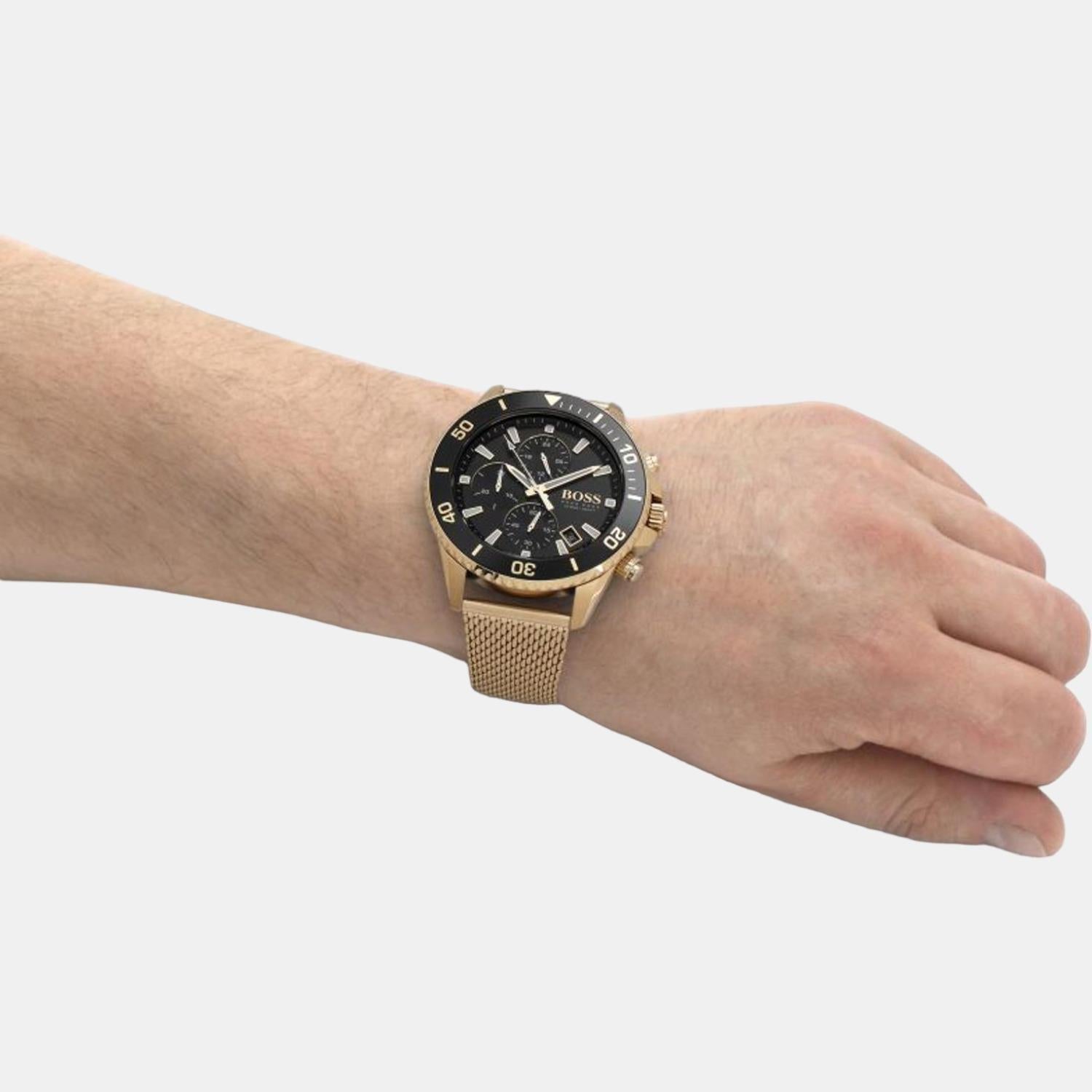 Boss Admiral Men Quartz Black Dial Chronograph Stainless Steel Watch 1513906 - view 7