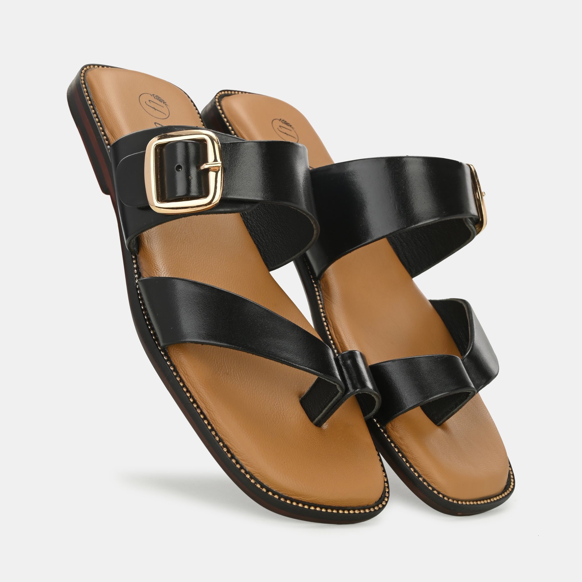Black Buckled Slippers By Lafattio - view 4