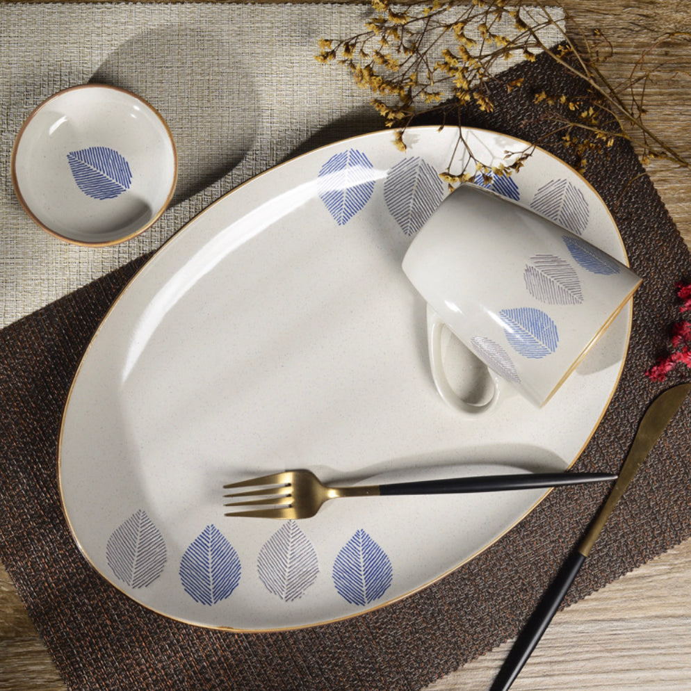 Nestasia House of Eden Blue Leaf Dessert Plate 50ml - view 14