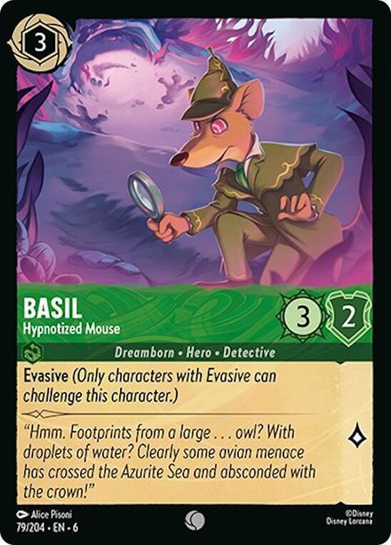 204 azurite sea – Lorcana Basil - Hypnotized Mouse - 79/204 [Azurite Sea] [Non-Foil]