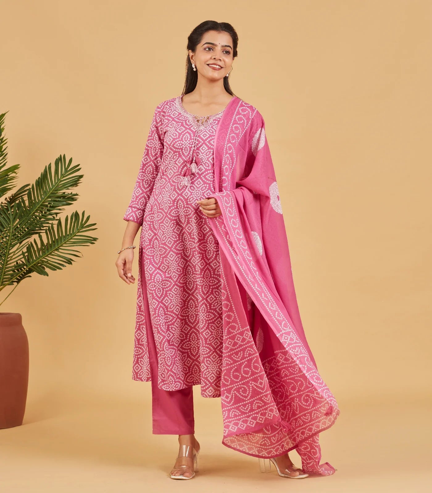 RmKV Berry Pink Printed Kurta Set