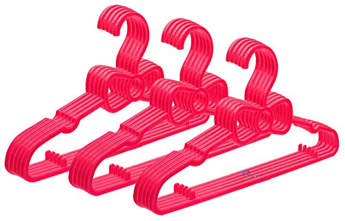 Kuber Industries Heart Home Kids Mizano Plastic Non-Slip Clothes Hangers, Pink - Pack of 15-HHEART15044