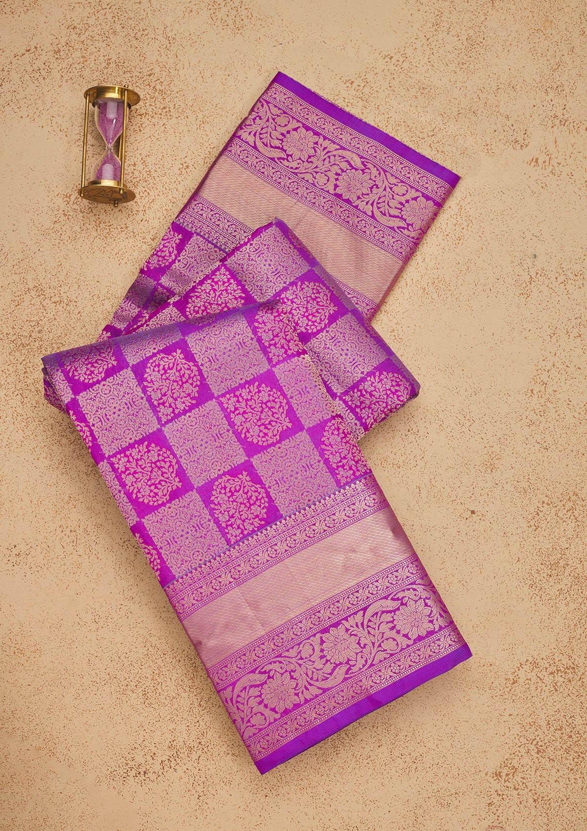 Koskii Purple Zariwork Pure Silk Saree – Women's