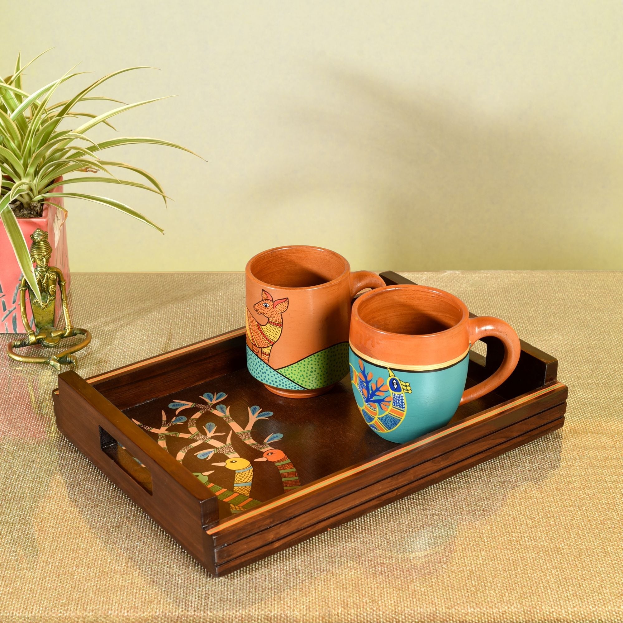 ART CREATIONS BY SUMAN SONTHALIA Brown - Natures Creatures Morning (Set of 3)