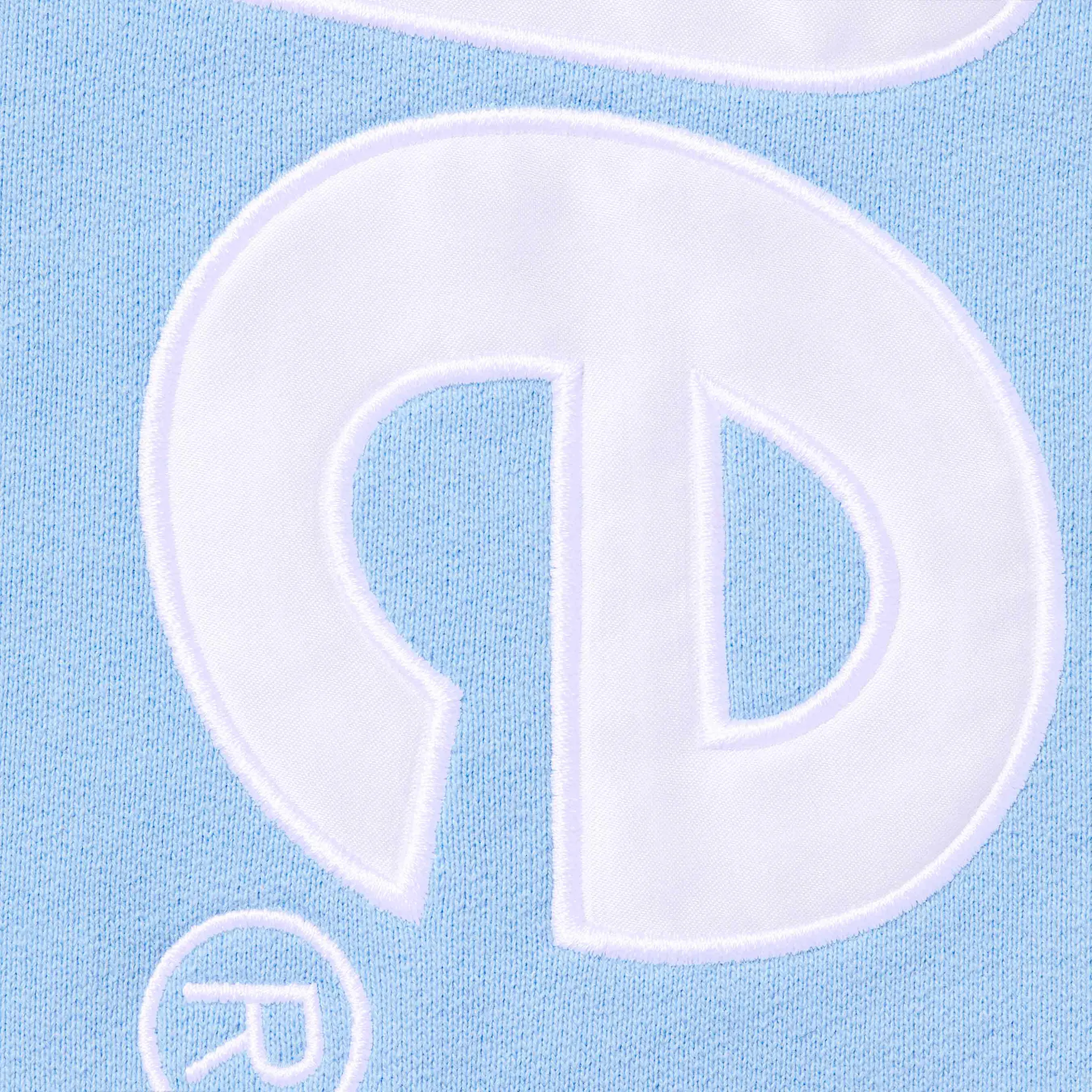 Supreme Satin Applique Light Blue Hoodie & Sweatpants (FW24) - view 7