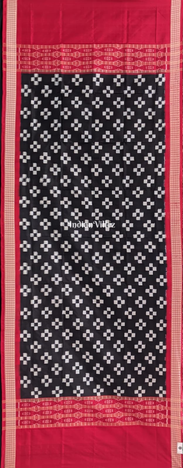 IndianVillèz Black Pasapali Theme Pure Sambalpuri Silk Dupatta - view 2