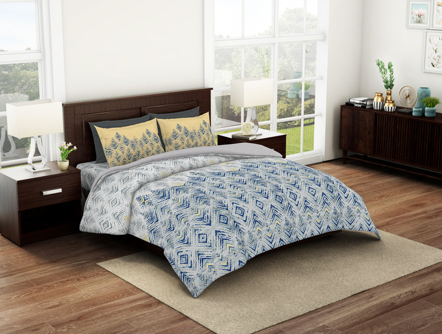 Spaces India Spaces Geostance 100% Cotton Shell Bed In A Bag-Flint Grey - view 2
