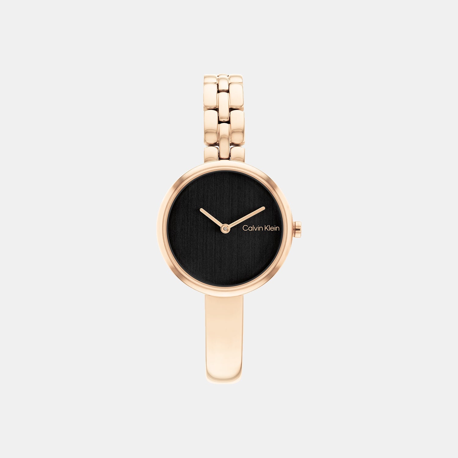 Calvin Klein Bangled Women Quartz Black Dial Analog Stainless Steel Watch 25200280